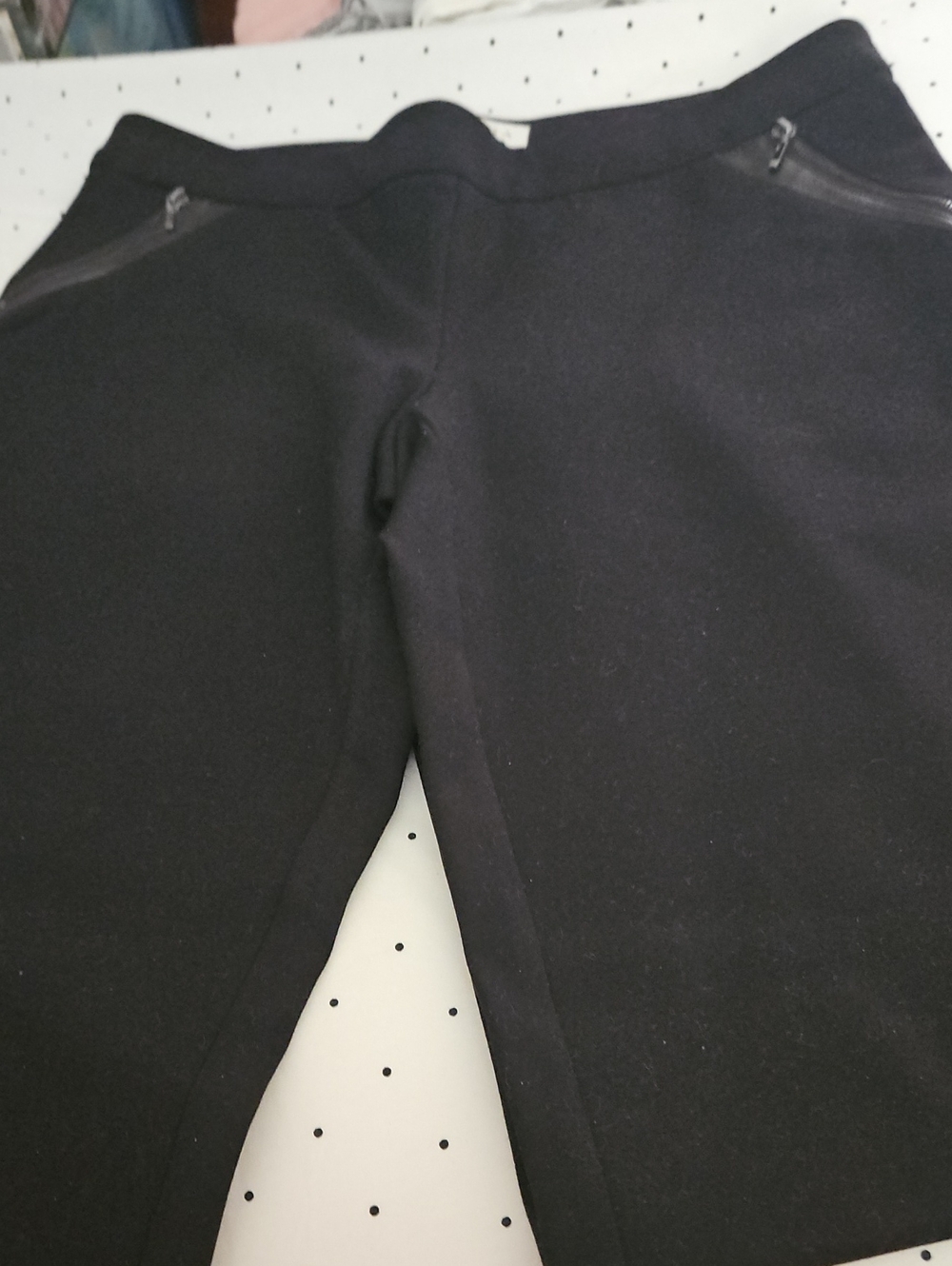 Laura Petites Sofia Vegan Leather Trim Slim Pants Size 10